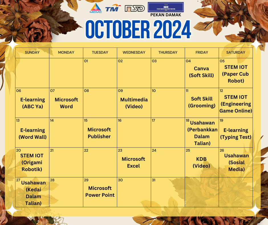 JADUAL AKTIVITI OKTOBER 2024