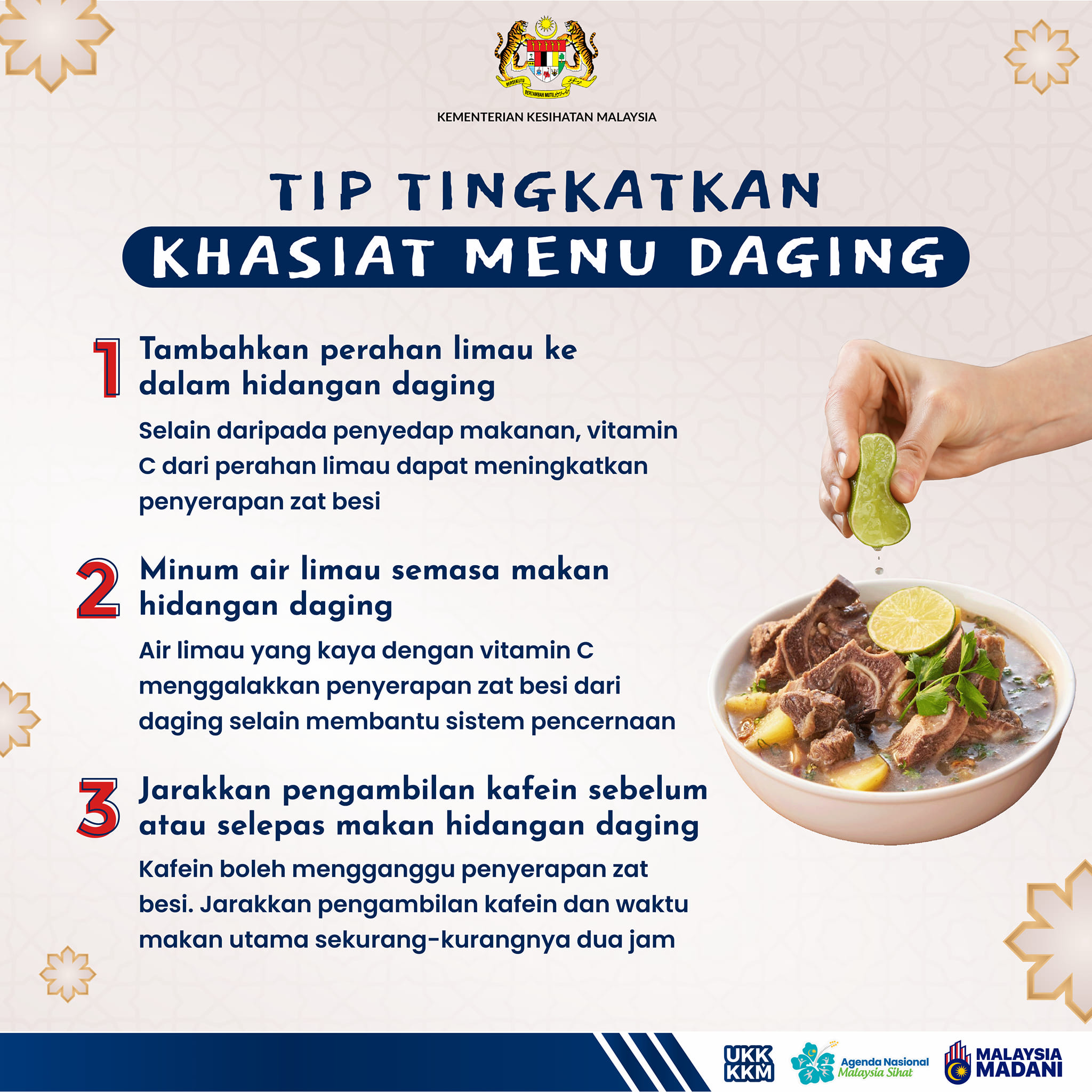 TIP TINGKATKAN KHASIAT MENU DAGING